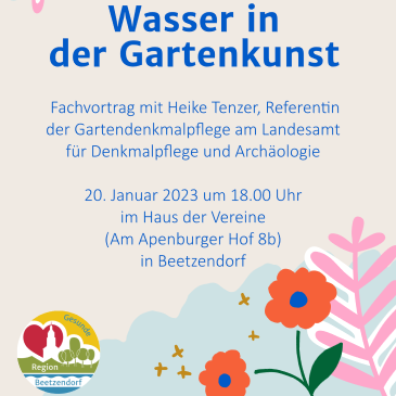 BeeGrünt: Fachvortrag „Wasser in der Gartenkunst“ und „Subbotnik“ im Beetzendorfer Park