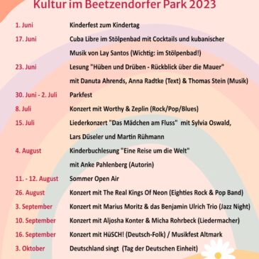 BeeGabt: Beetzendorfer Kulturangebote 2023